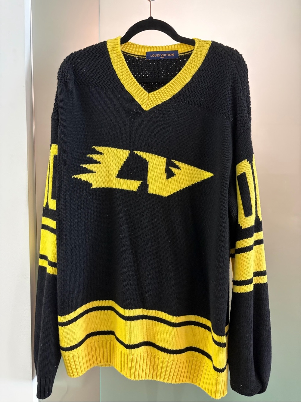 Louis Vuitton Black & Yellow Logo Crewneck Sweater - Picture 2 of 3